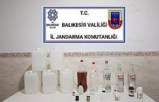 Jandarmadan sahte içki imal edilen eve operasyon