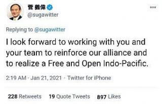 Japonya Başbakanı Suga, Biden ve Yardımcısı Harris’i...