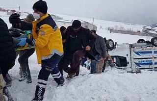 Kamyonet şarampole yuvarlandı: 3 yaralı