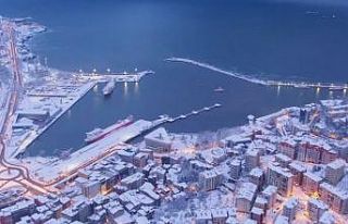 Kar manzaralı Zonguldak havadan görüntülendi