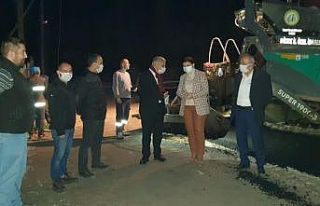 Katı atık tesisi yolu asfaltlanıyor