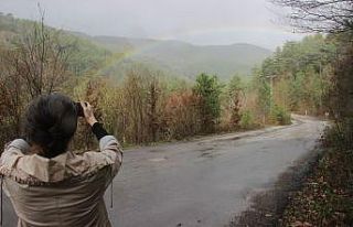 Kazdağları’nda beliren gökkuşağı beğeniyle...