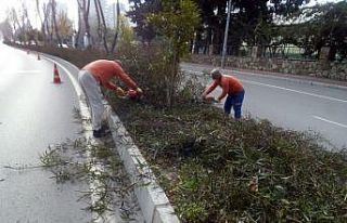 Kısıtlamada kent merkezinde bakım onarım çalışması