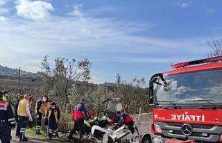 Kontrolden çıkan kamyonet su kanalına çarptı:...
