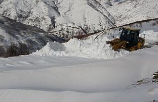 Köy yollarında kar kalınlığı yer yer 2-3 metreye...