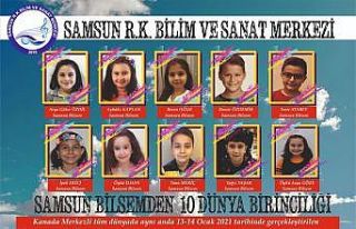 Matematikte 10 dünya birincisi Samsun BİLSEM’den