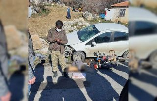 Motosiklet ile otomobil çarpıştı: 1 yaralı