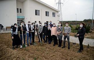 Öğrencilerin ‘misafirliği’ fidanlarla ölümsüzleştirildi