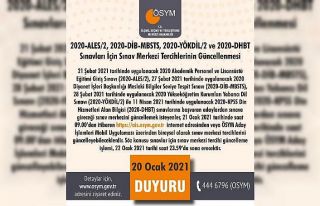 ÖSYM Başkanı Aygün: "2020-ALES/2, 2020-YÖKDİL/2,...