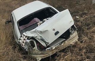 Otomobil şarampole devrildi: 2 yaralı