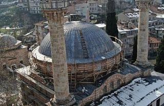 (Özel) 600 yıllık tarihi cami çelik ağlarla örülüyor