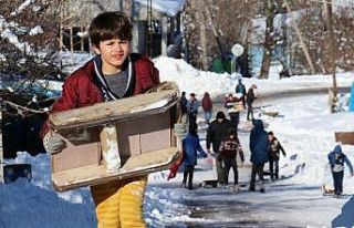 (Özel) Artos Dağı eteğinde kızak keyfi