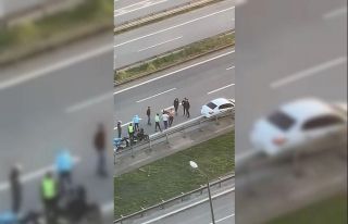 (Özel) TEM Otoyolu’nda tekme ve yumruklu yol kavgası...
