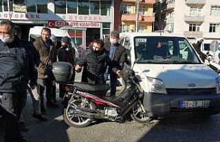 Samsun’da motosiklet hafif ticari araçla çarpıştı:...