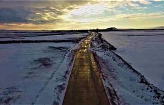 Şanlıurfa’da karla mücadele havadan görüntülendi