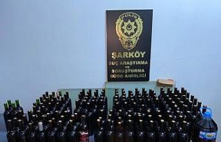 Şarköy’de 120 litre kaçak içki ele geçirildi:...
