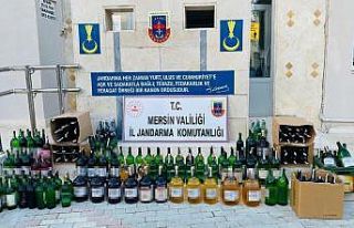 Silifke’de 232 litre kaçak içki ele geçirildi