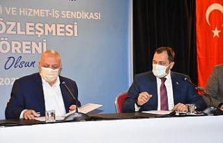 Süleymanpaşa Belediye işçilerinin sözleşme sevinci