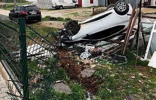 Takla atan otomobilden sağ çıktı