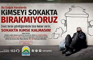 Tatvan Belediyesi soğuk havalarda kimsesizlere sıcak...