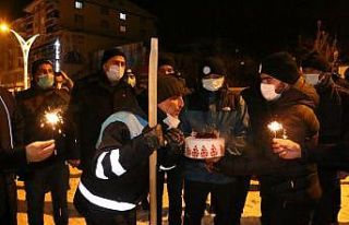 Temizlik işçisine eksi 15 derecede doğum günü...