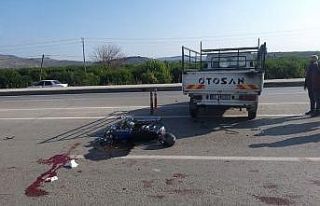 Ticari araçla çarpışan motosikletin sürücüsü...