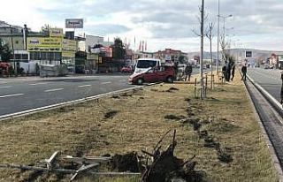 Üç takla atan otomobil ağaçlara çarparak durabildi