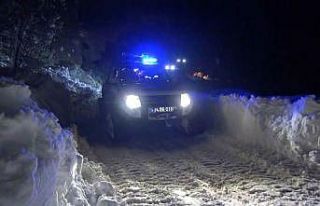 UMKE ekipleri paletli ambulansla yolu kapanan hastaya...