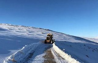 Van Büyükşehir Belediyesi kırsalda karla mücadelesini...
