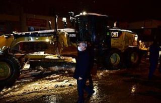 Yeşilyurt’ta buzlanma ve dona karşı tuzlama çalışmaları