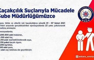 Ankara’da son 1 hafta içerisinde kaçakçılık...