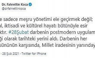 Bakan Koca: "Darbenin her türlüsünün karşısında,...