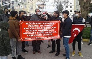 Bandırma Müzisyenlerden destek teşekkürü