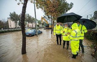 Baraj sularının tahliyesi nedeniyle Yeniköy Mahallesi...