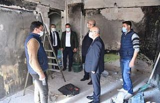 Başkan Kayda’dan evi yanan aileye ziyaret