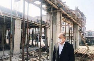 Başkan Özlü, İtfaiye inşaatını inceledi