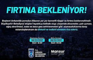 Başkent için fırtına uyarısı