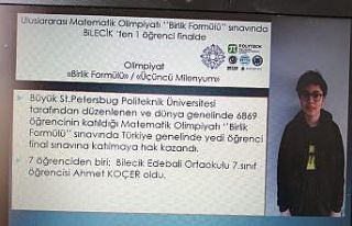 Bilecikli öğrenci ’Uluslararası Matematik Olimpiyatı’na...
