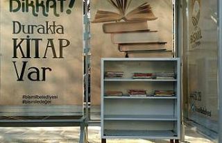 Bismil Belediyesi kütüphaneli durakları hizmete...