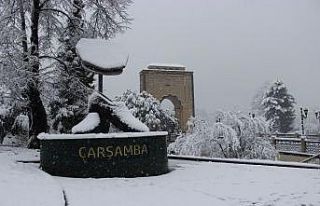 Çarşamba’dan kar manzaraları