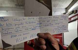 Çocuklardan itfaiyecilere tebessüm ettiren not