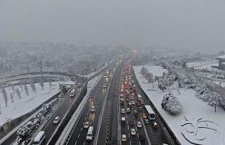 (Drone) 15 Temmuz Şehitler Köprüsü’nde kar ve...