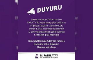 Efeler Belediyesi konseri iptal etti