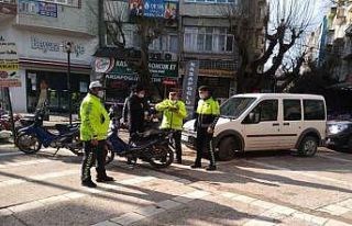 Erdek’te motosiklet sürücülerine denetim