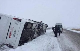 Fatsa Belediyespor kafilesini taşıyan otobüs Kırıkkale...
