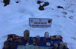 Giresun’da PKK’lıların kullandığı erzak deposu...