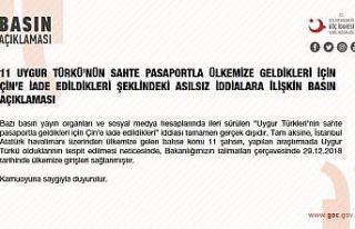 Göç İdaresi Genel Müdürlüğü’nden, Uygur...