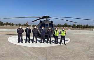 Jandarmadan helikopter destekli trafik denetimi