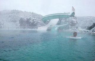 Kar altında termal keyfi