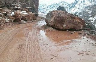 Kar yağışı heyelana neden oldu